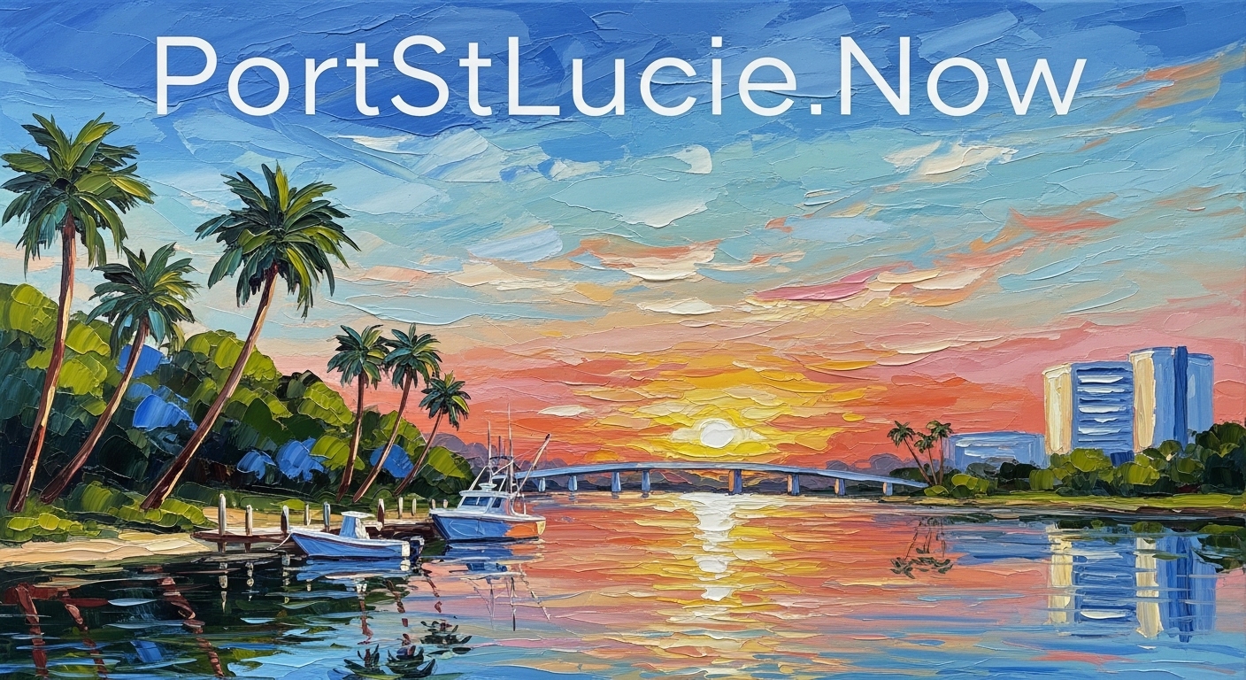 Port St. Lucie riverfront at sunset in Port St. Lucie, Florida